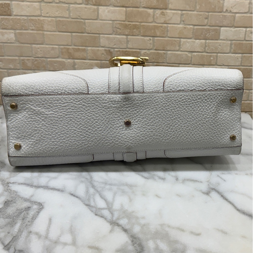 Gucci Junco White Calfskin Leather Vintage Shoulder Bag Authentic - Picture 6 of 16